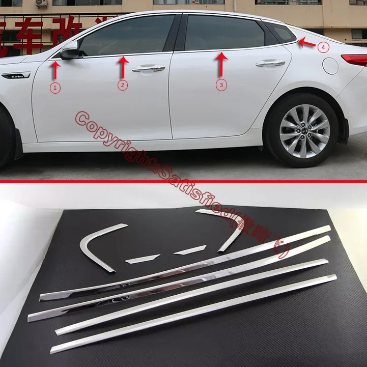 

Stainless Steel Window Frame Trim For KIA K5 Optima 2016 2017 Car Accessories Stickers