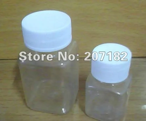 (200sets/lot) 20ml transparent square PET bottle,plastic bottle,medicine-water bottle,liquid bottle