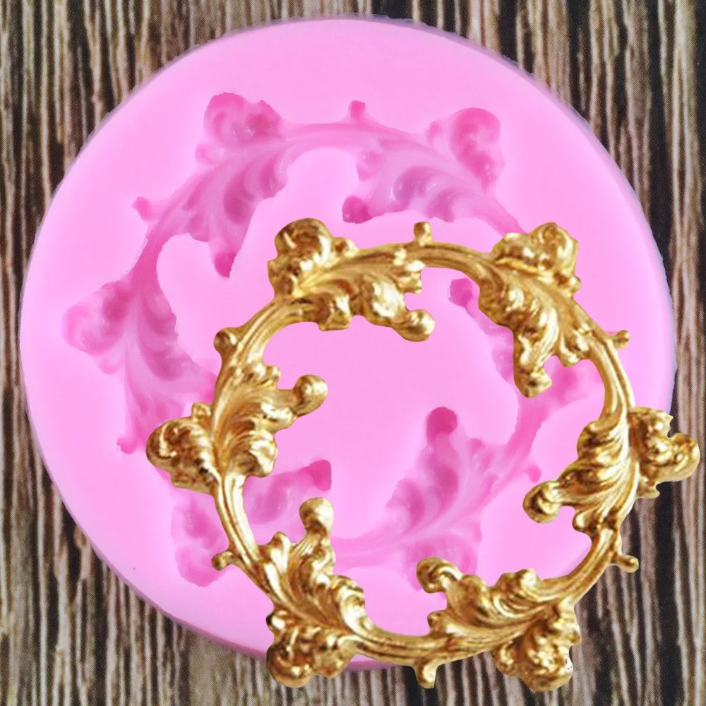 3D Garland Relief Silicone Mold Cake Border Fondant Mould Cake Decorating Tools Polymer Clay Mould Chocolate Lace Molds