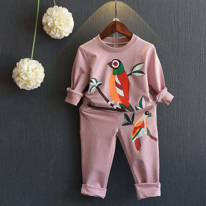 Children Girls Clothing Set Sping Autumn Teenage Girls Sport Suit Cartoon School Kids Tracksuit 4~12T Girls Clothes