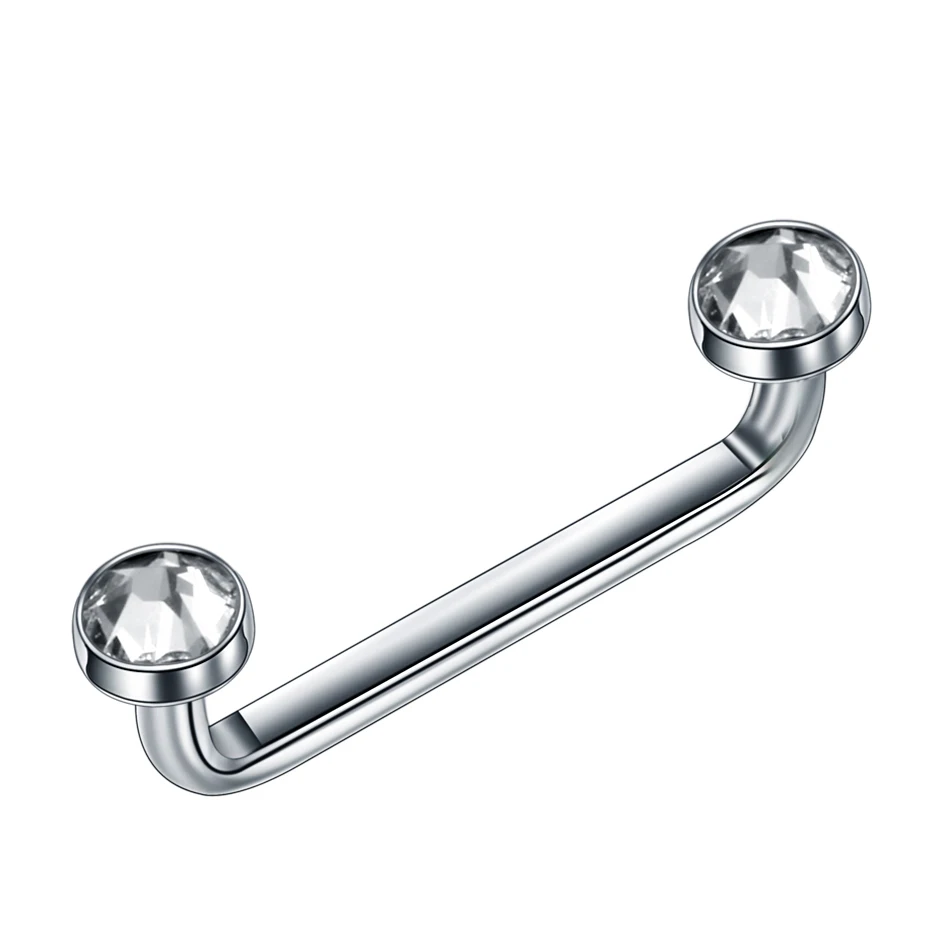 1PC G23 Titanium Internally Thread Crystal Surface Barbell Piercing 14G Micro Dermal Anchor Piercinng Body Jewelry