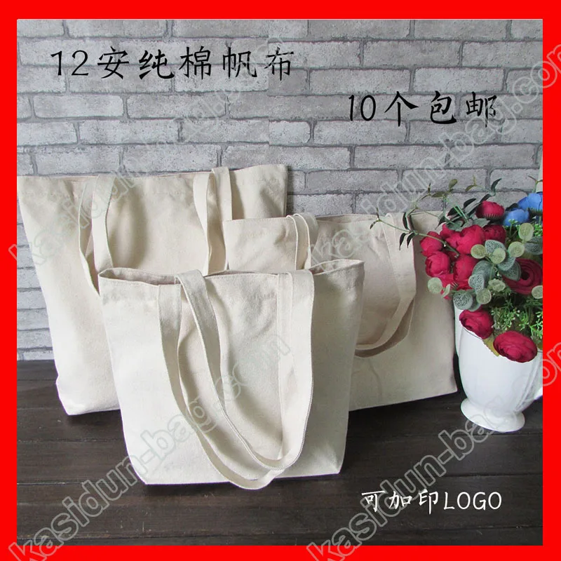 (50pcs/lot) size W34xH25xD8cm DIY painting canvas tote bag blank