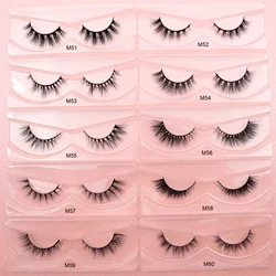 Visofree Eyelashes 3D Mink Lashes Natural Handmade Volume Soft Lashes Long Eyelash Extension Real Mink Eyelash for Makeup M51