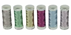 3-Ply Metallic tatting yarn for decorative jewelry lace design 6 different Colors 50 meters each Color Set 2