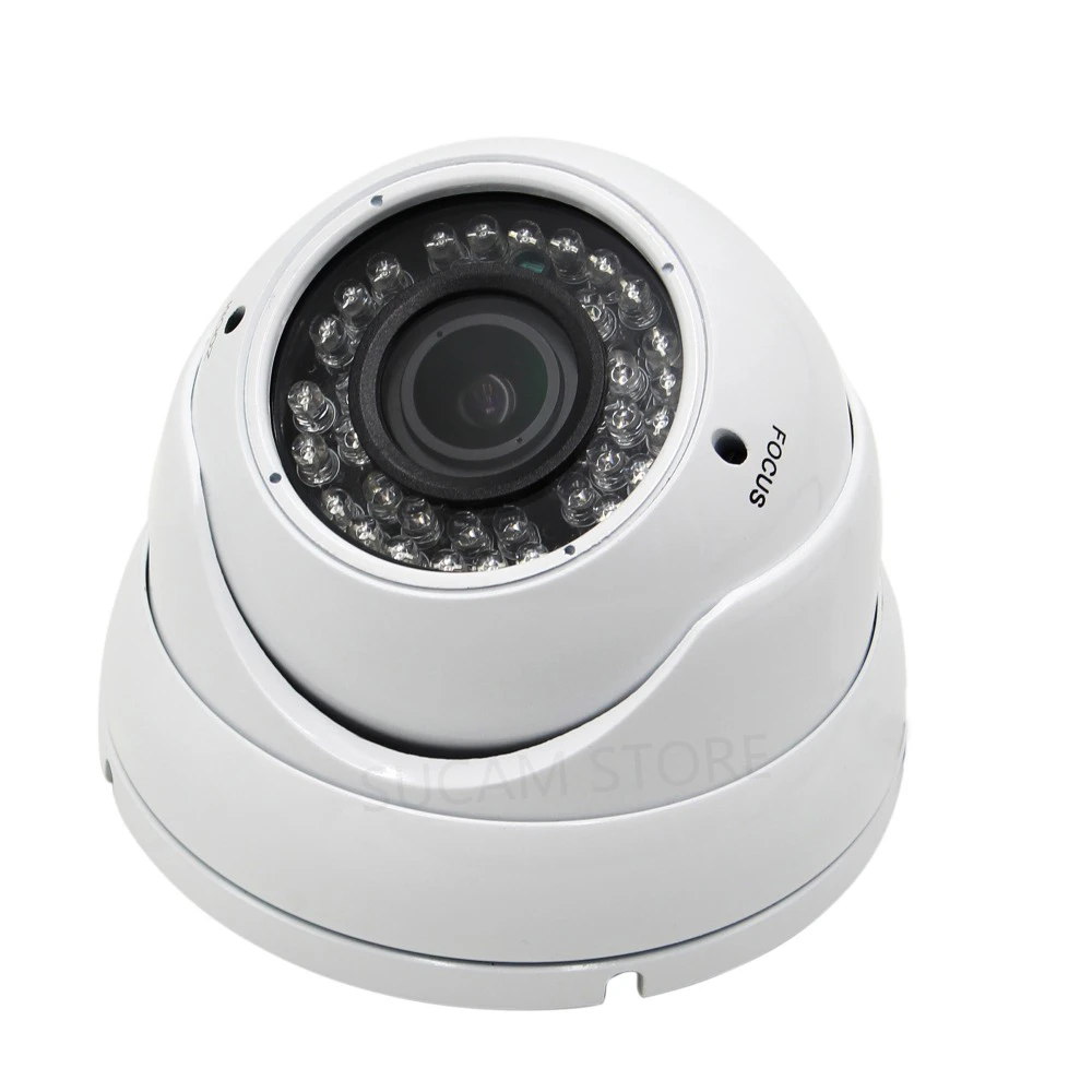 Imagem -02 - Varifocal Vigilância Cctv Câmera Home Security Vandalproof Infrared Dome Câmera 8512 mm Cor Branca 30m ir Distância 5mp Ahd