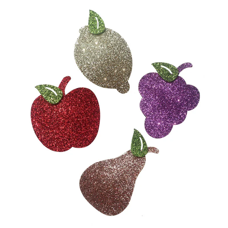 

Boutique ins 20pcs Fashion Cute Glitter Apple Lemon Grape Pear Snap Clips Hairpins Fruits Barrettes Hair Clips Princess Headwear