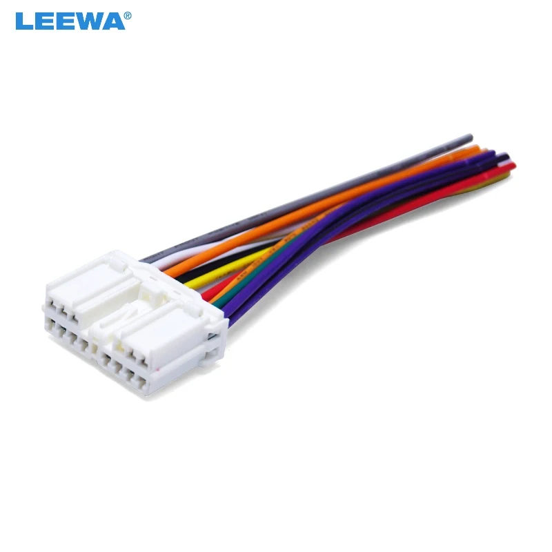 

LEEWA 10pcs Car Audio Stereo Wiring Harness Adapter Plug For Mitsubishi Grand/Pajero Lioncel Joyear OEM Factory Radio Tail Wire