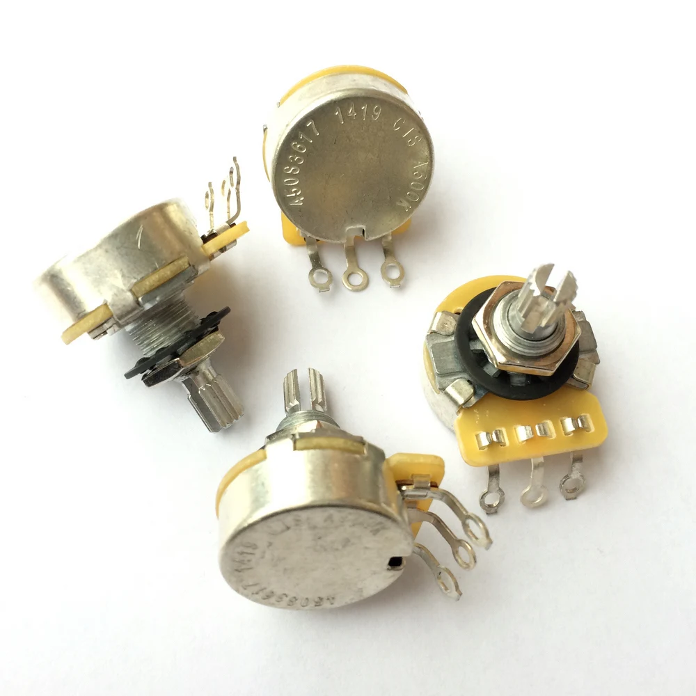 1Pcs CTS A500K B500K Guitar series 500K Metal Knurled Shaft Audio Potentiometers For Electric Guitar Bass 450S Pot