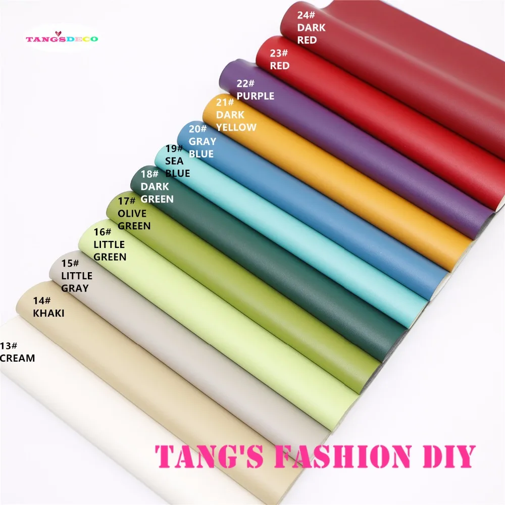 12pcs--20X22CM DIY Hair Bow Material Thin Matte PU Synthetic Faux Leather