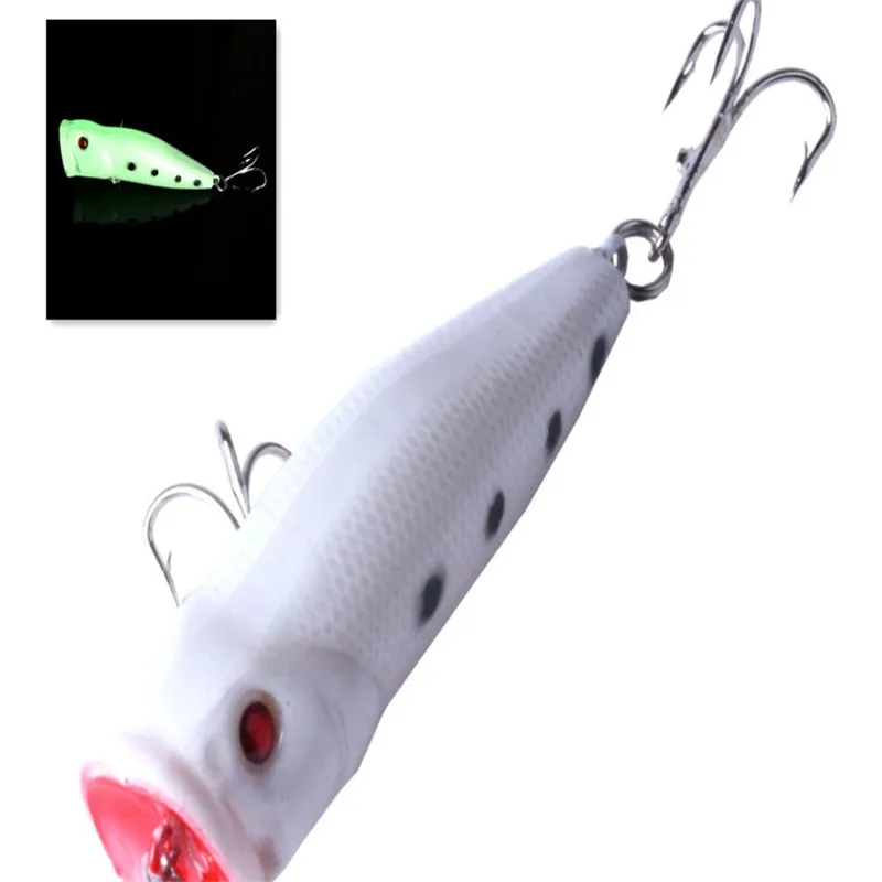 Hot Sale 1Pcs 10g 9cm Big Luminous Popper Fishing Lures 3D Eyes Bait Crankbait Wobblers Tackle Isca Poper Japan Topwater Bait