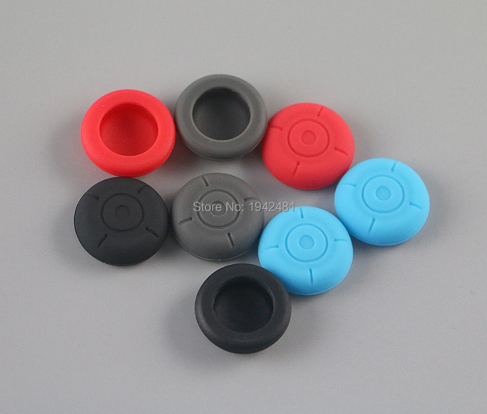 10 قطعة قبعات عصا التحكم الملونة سيليكون التناظرية قبضة زر غطاء تغليف للتبديل NS NX الملحقات