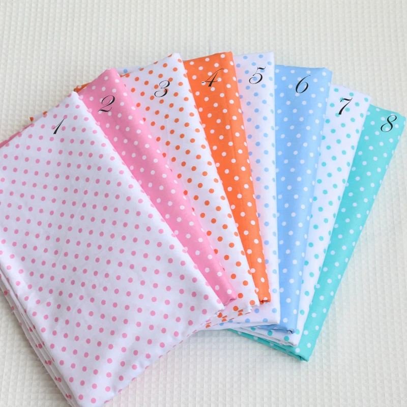 Delicate 0.4cm Polka Dot 100%cotton Quilting fabric Clothes Home Textile Bedding Sewing Doll Cloth DIY A92