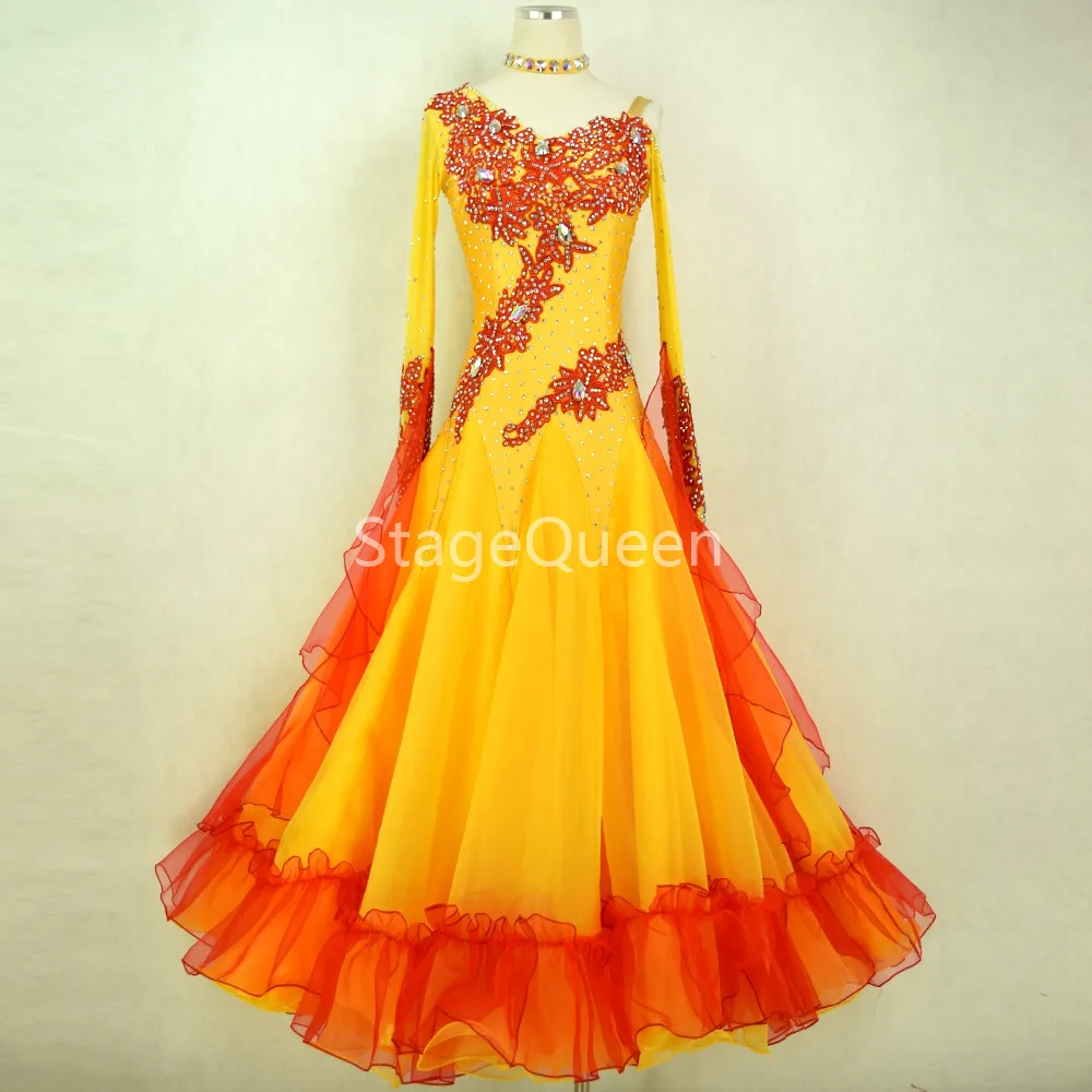 Custom Appliques Ballroom Dance Competition Dresses Women/Ballroom Dresses/Ballroom Waltz Dresses/Ballroom Dancing/Waltz Dress