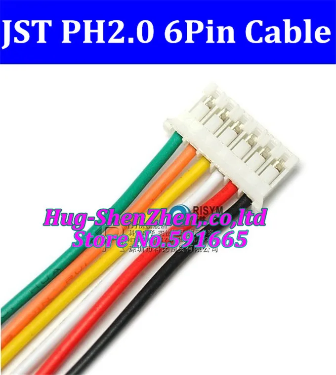 

Free shipping DHL/EMS 100% New 1000pcs/lot JST 2.0mm PH2.0 PH 2.0 6pin PH-6p connector with cable 100mm wire 24AWG