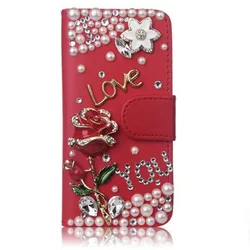 Bling Diamond Rose Butterfly Wallet Flip Leather Case Cover For Samsung Galaxy Note 20 10 S25 S24 S23 S22 S21 S20 Ultra S10 Plus