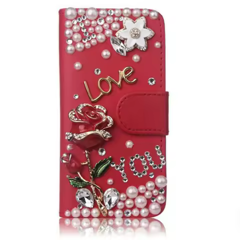 Bling Diamond Rose Butterfly Wallet Flip Leather Case Cover For Samsung Galaxy Note 20 10 S25 S24 S23 S22 S21 S20 Ultra S10 Plus