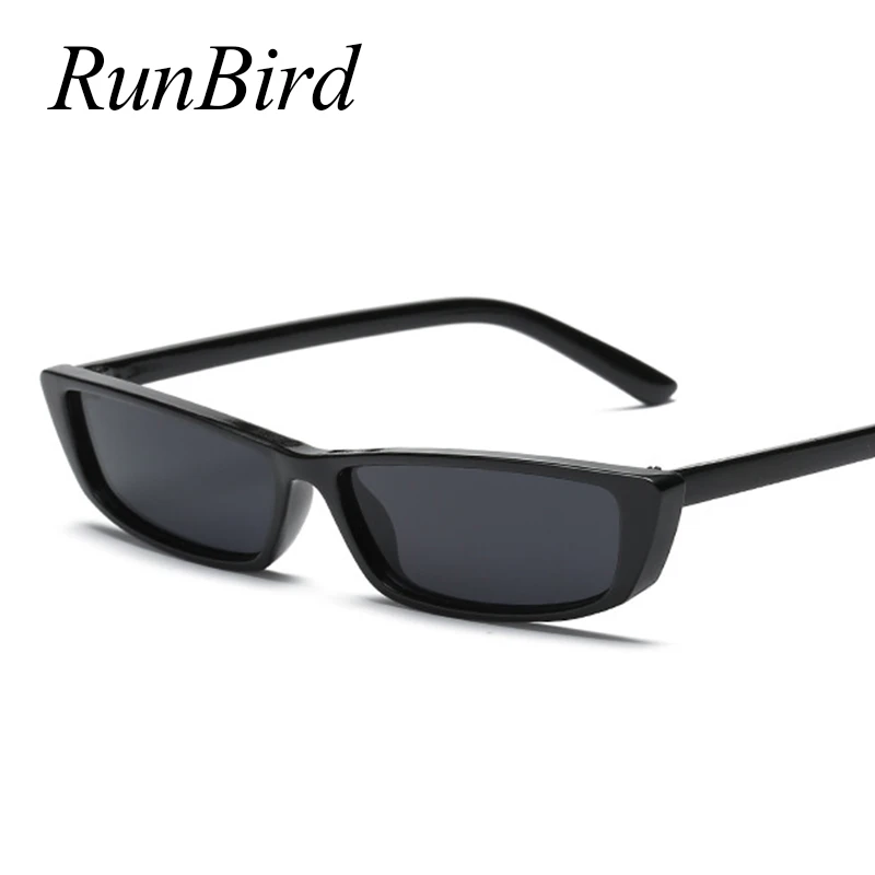 RunBird Fashion Women Small Rectangle Sunglasses Popular Men Yellow Tinted Lens Retro Vintage Sun Glasses for Women UV400 1263R