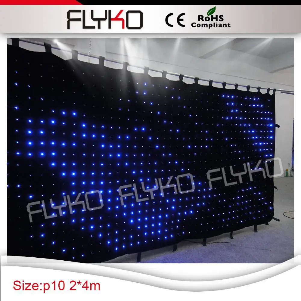 Good and cheap 4*2m led curtain dispaly beautiful light effect and animation