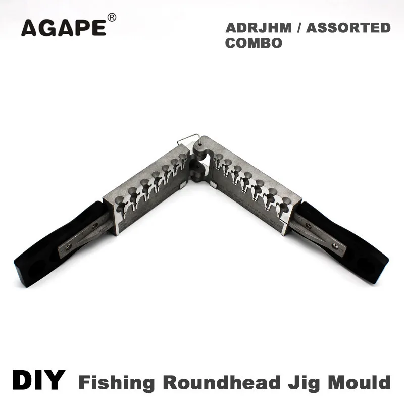 Agape DIY Fishing Roundhead Jig Mould ADRJHM/ASSORTED COMBO 1/32oz, 1/16oz, 1/8oz, 1/4oz, 5/16oz, 3/8oz, 1/2oz 7 Cavities