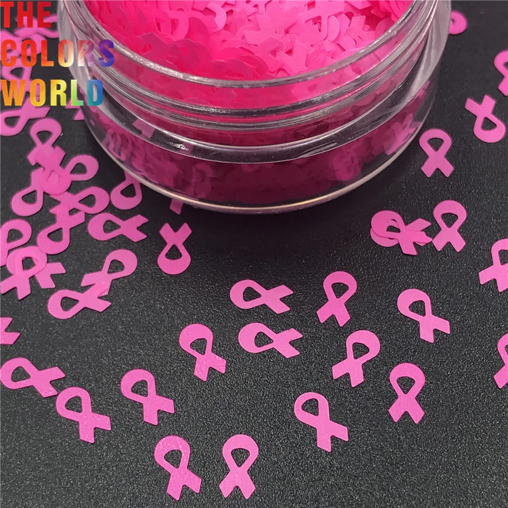 

TCT-313 Awareness Ribbon Neon Bright Matte Color 6MM Solvent Resistant Nail Glitter Nail Art Decoration Festival Accessories