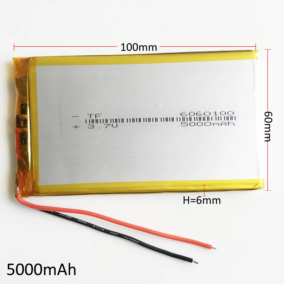 3.7V 5000mAh 6060100 polimerowy akumulator litowo-LiPo do GPS PSP DVD PAD e-book tablet moc pc bank Laptop mobilny