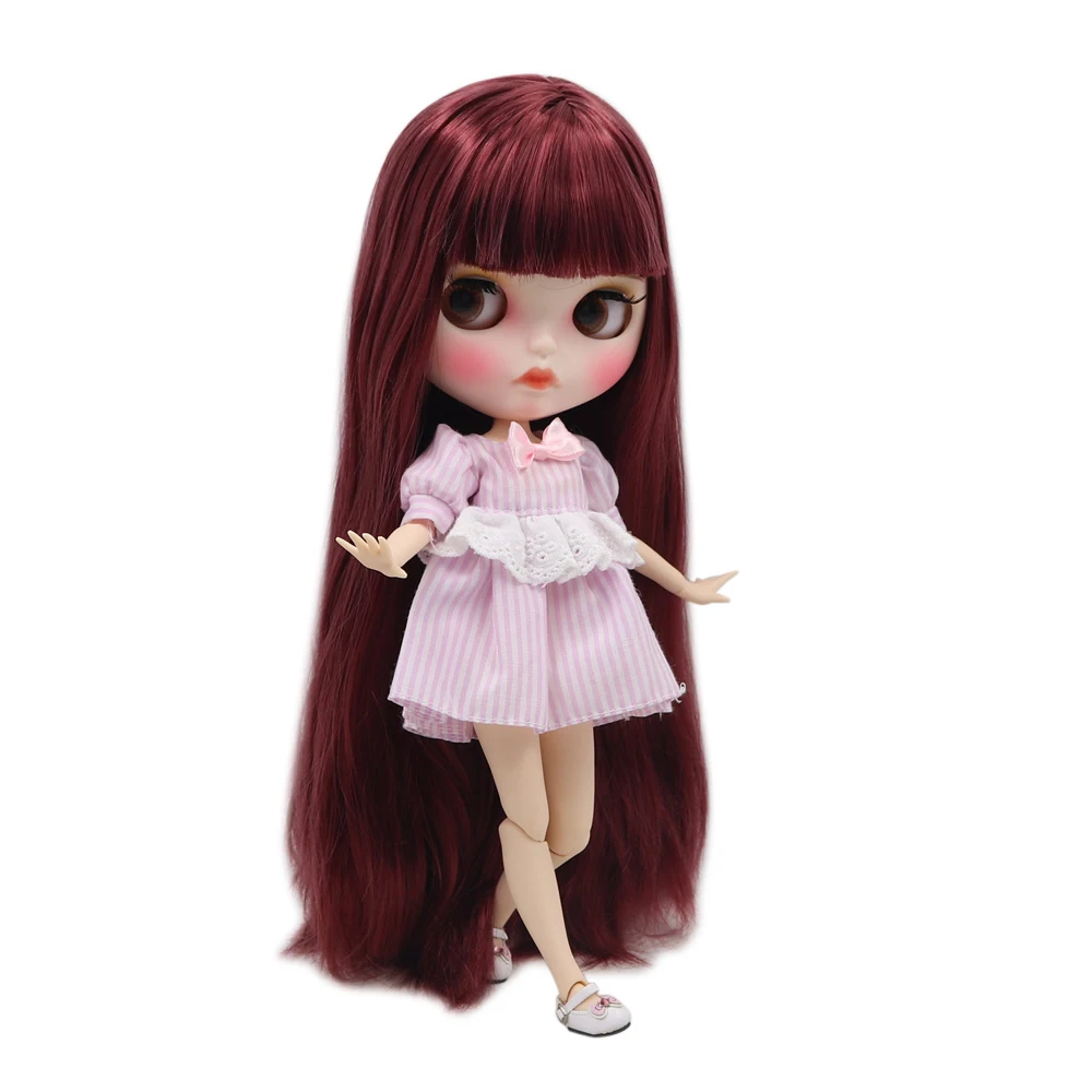 

ICY DBS Blyth doll 1/6 bjd 30cm nude joint body with red hair and matte face BL12532