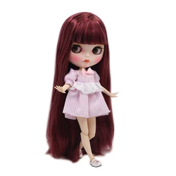 ICY DBS-Muñeca Blyth 1/6 bjd de 30cm, cuerpo articulado desnudo con pelo rojo y cara mate, BL12532