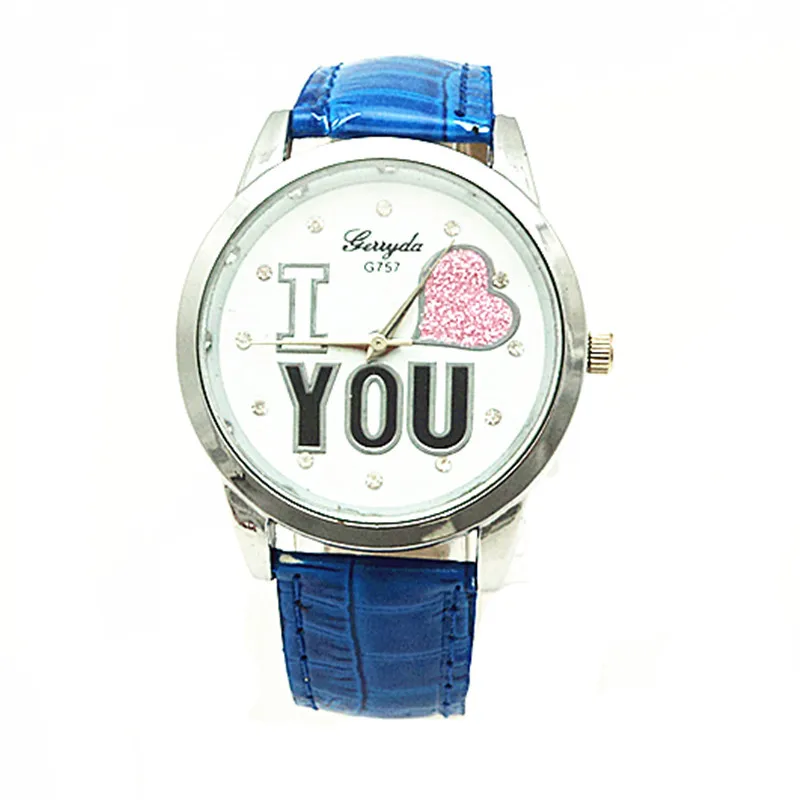 Free Shipping!Gerryda lover woman fashion watches,heart imprint dial,silver plate case,PVC leather band,quartz movement,G757