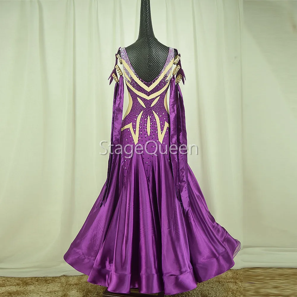 Standard Ballroom Dance Dresses High Quality Stage Purple Flamenco Tango Waltz Dancing Costume Women Ballroom Competition Dress