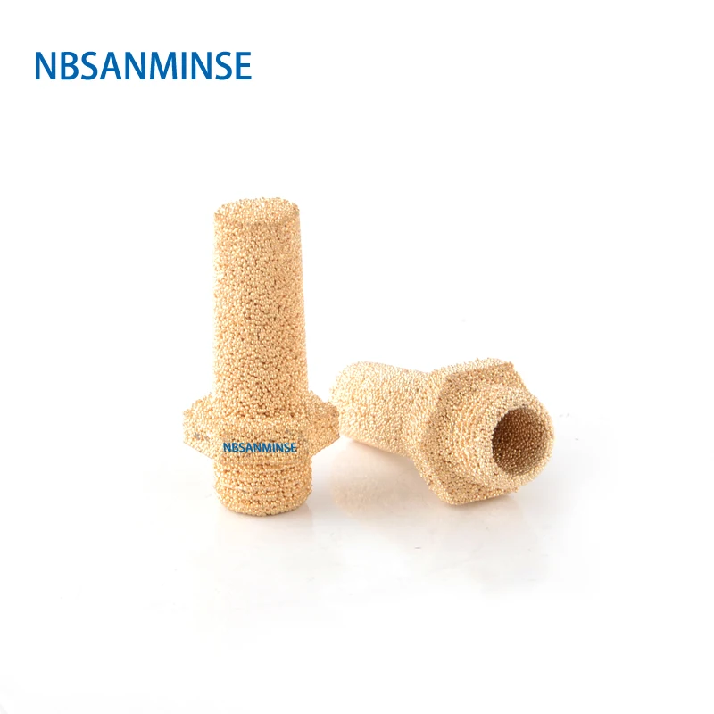 NBSANMINSE 10Pcs/lot E Type Muffler 1/8 1/4 3/8 1/2 3/4 1 Air Exhaust Silencer Muffler Pneumatic Brass Material Pressure 10bar