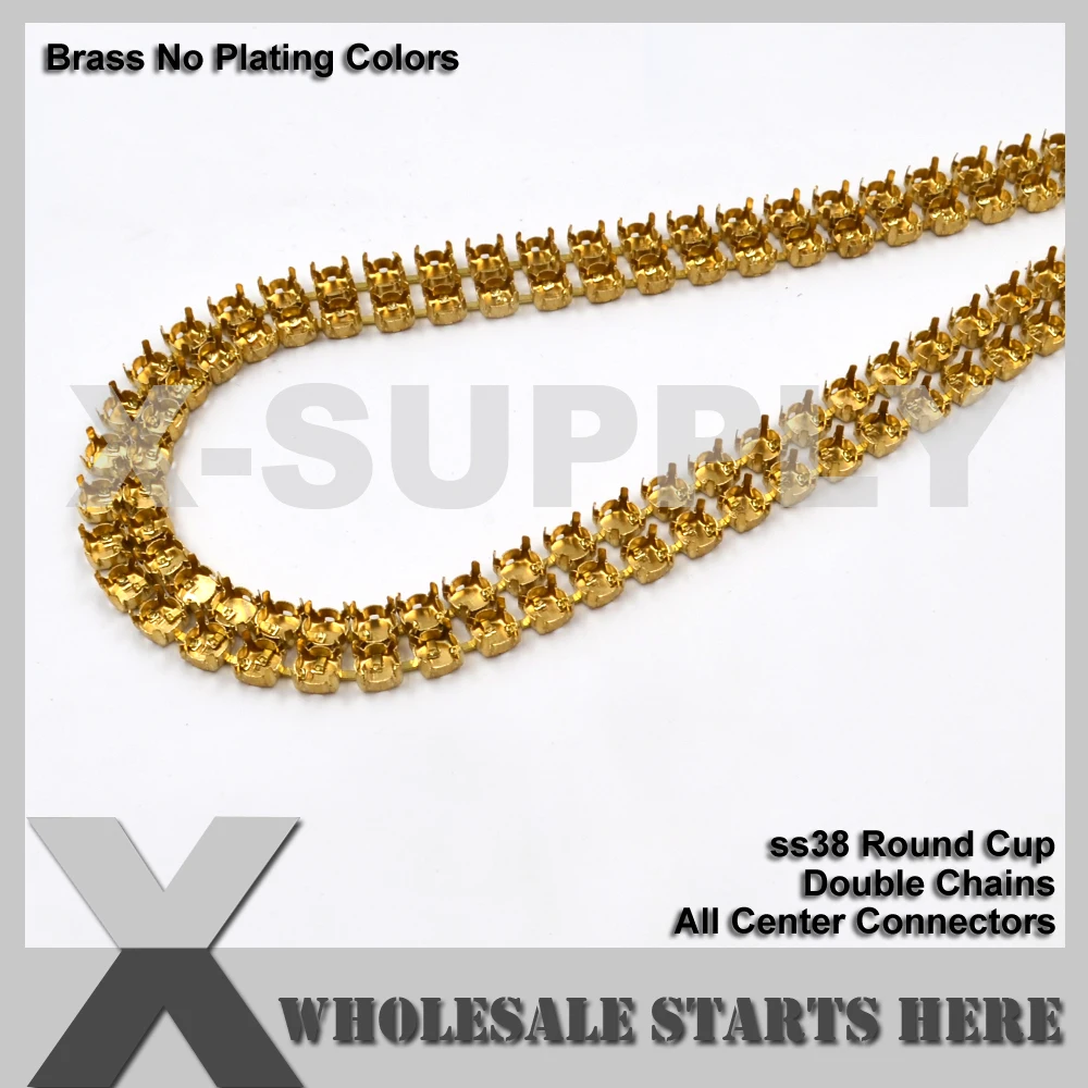 SS38 8mm Double Round Empty Cup Chain Without Rhinestones for Jewelry,Bracelet,Center Connectors