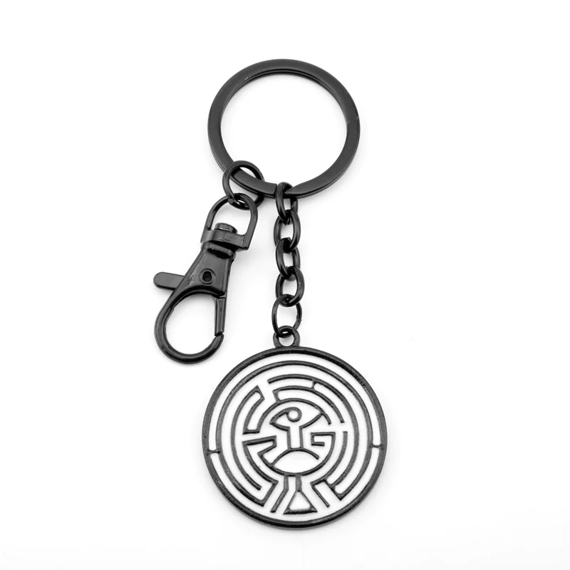 Movie Westworld Maze Keychain Dog Tag Coin Pendant Keychain Keyring Metal Men Car Accessories Souvenirs