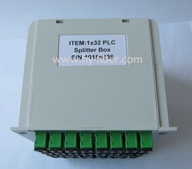 Fiber optical PLC splitter, 1x32 cassette, SC/APC connector, FTTH application, 10PCs