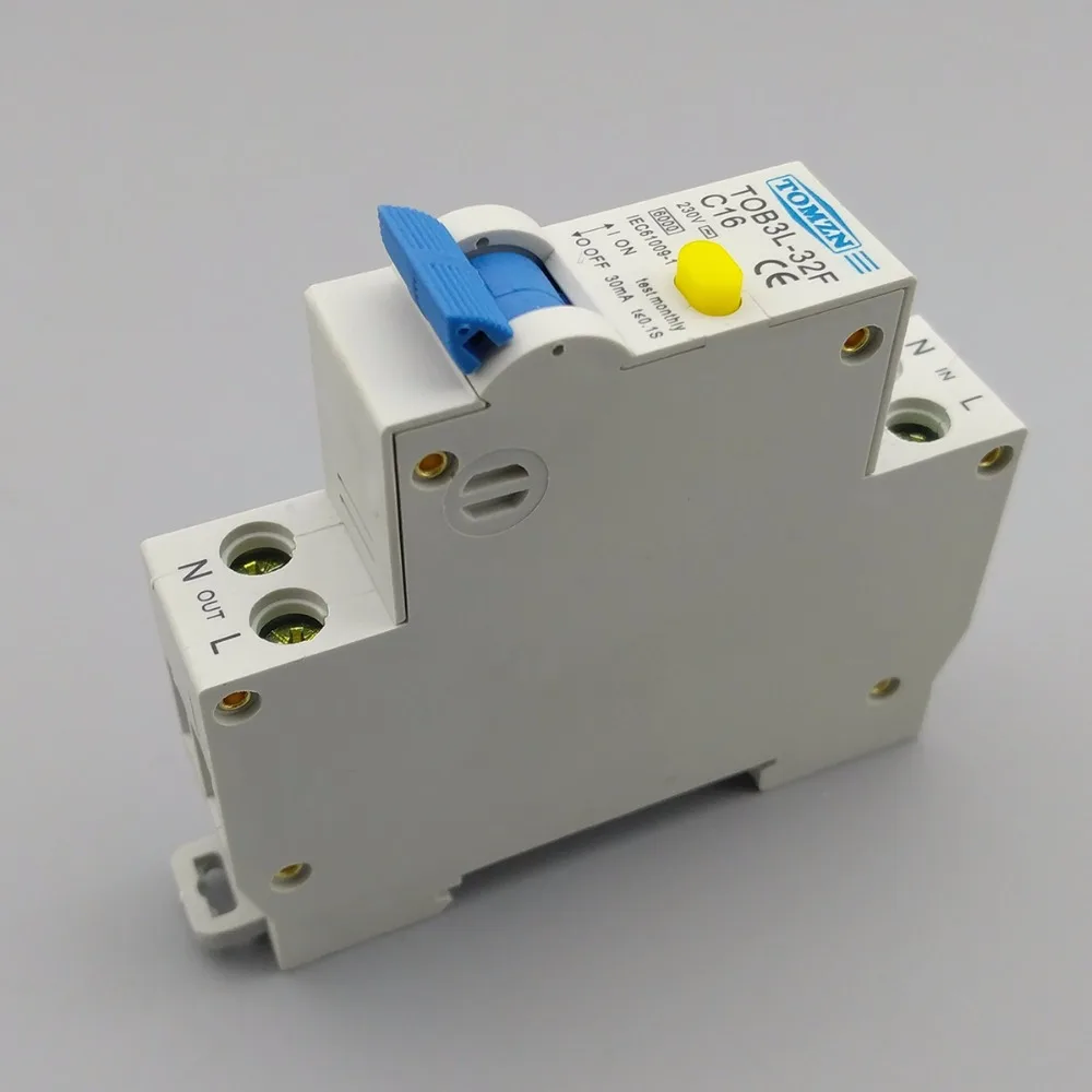 18MM RCBO 16A 1P+N 6KA Residual current differential automatic Circuit breaker with over current Leakage protection