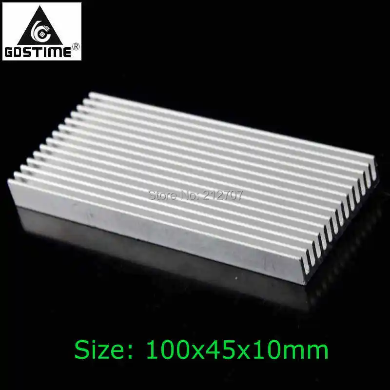 

1 Piece Gdstime DIY 100x45x10mm Radiator Cooling Cooler Heatsink Aluminum For LED