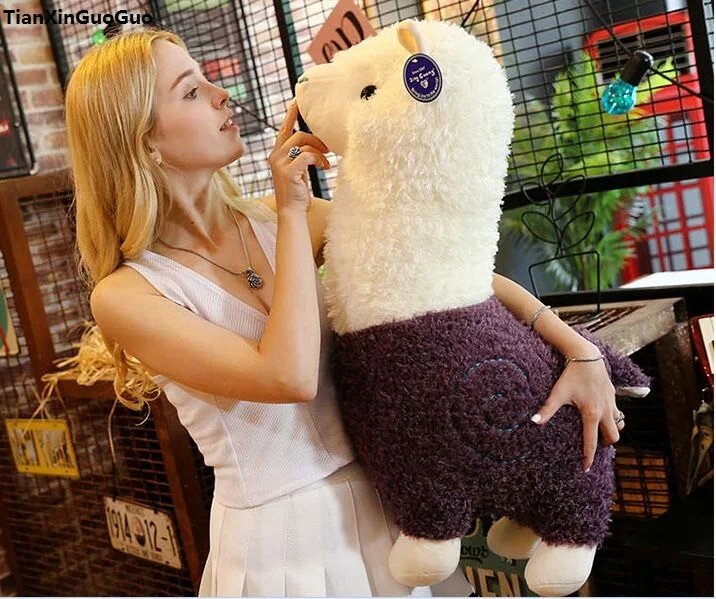 

fillings toy large 75cm cute purple alpaca plush toy soft doll hugging pillow birthday gift s1053