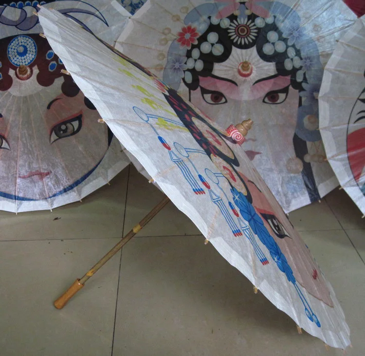 Free shipping Dia 84cm fabric waterproof sunshade drama props oiled paper umbrella opera face painting collection gift umbrella