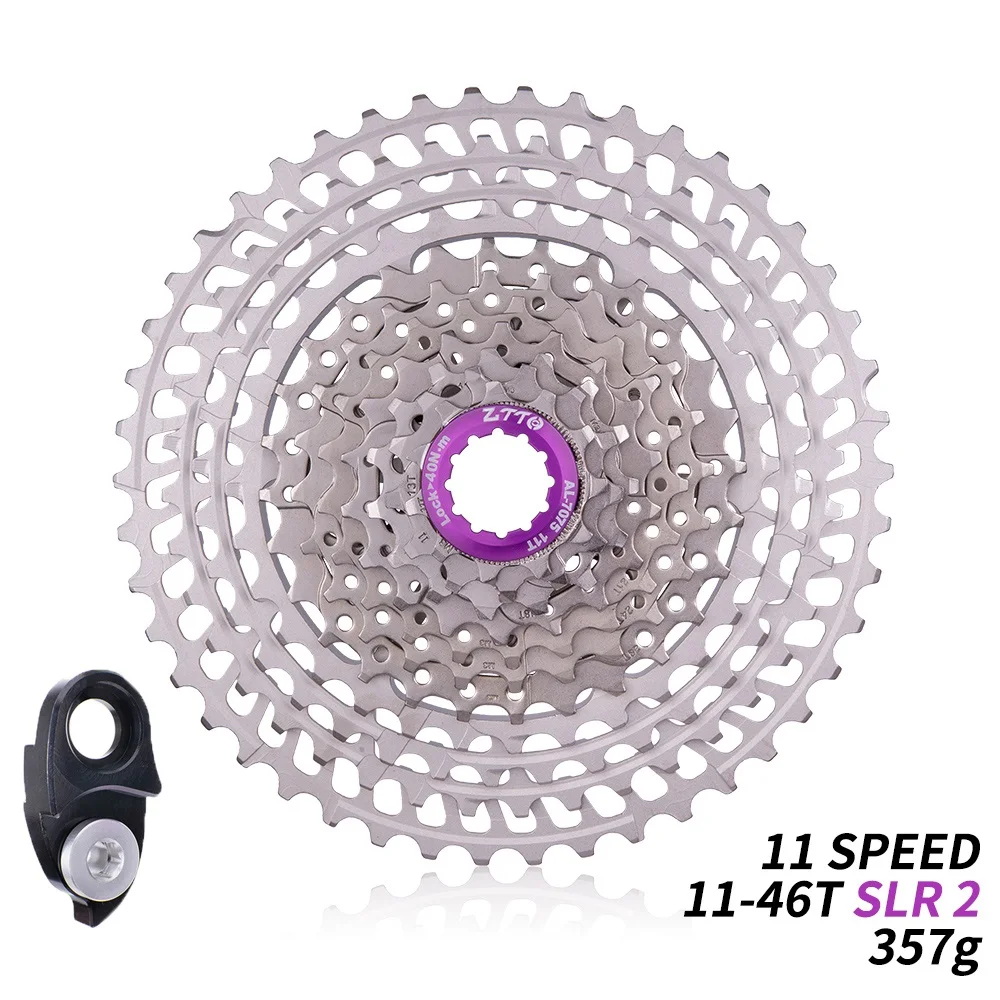 Ultralight MTB 11 Speed SLR Cassette 11-46T 11S Wide Ratio Silver CNC 11V K7 HG Compatible Mountain Bike Freewheel Sprocket