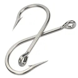 2Pcs 7731 Stainless Steel Fishing Hooks Large Shark And Tuna Bait Hooks Extra Strong For Saltwater Fishing Size 16/0 18/0 20/0