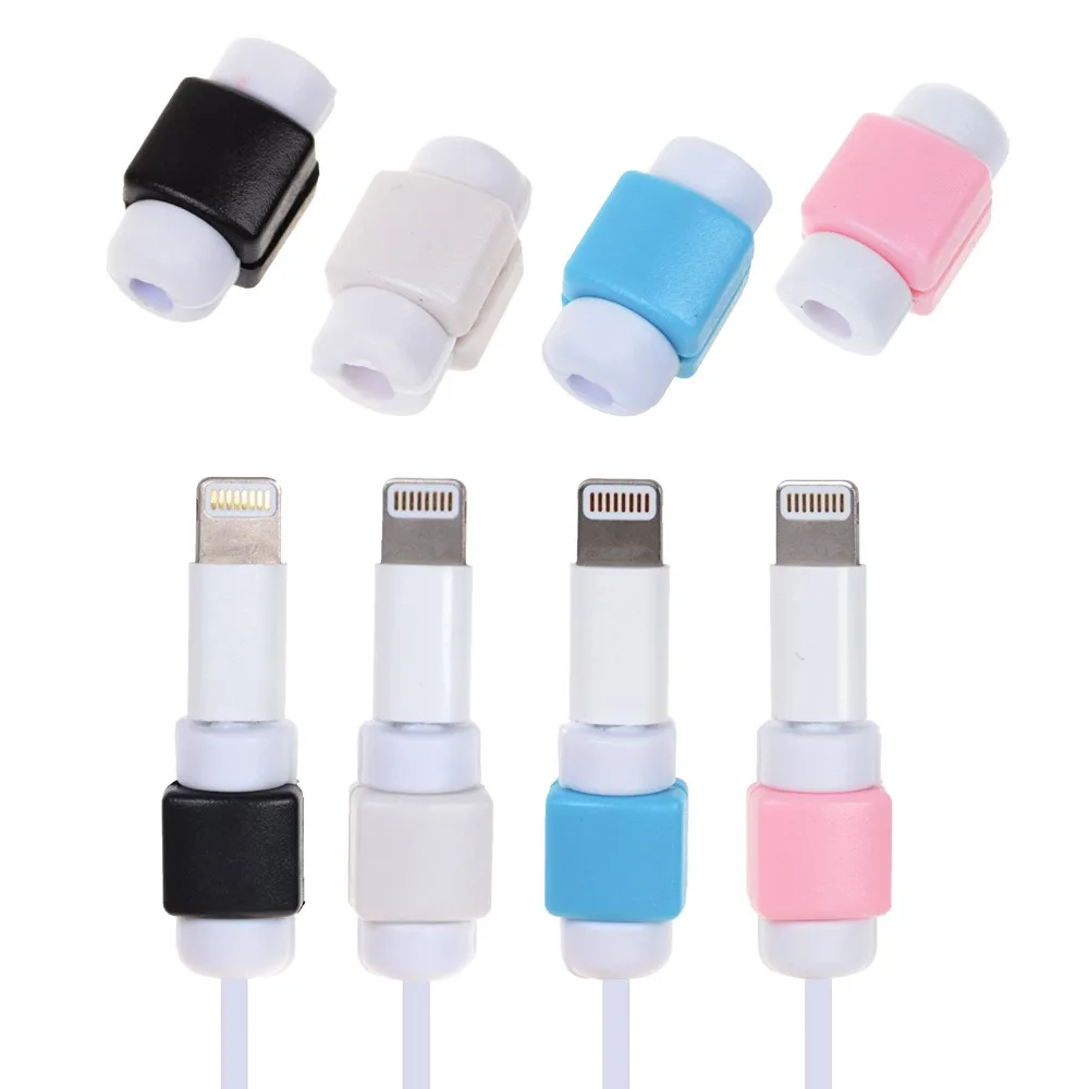 Pack of 8 pcs Hitam, putih, biru, warna pink kabel pengisian kabel data kabel saver protector untuk apple/iphone/ipad mini