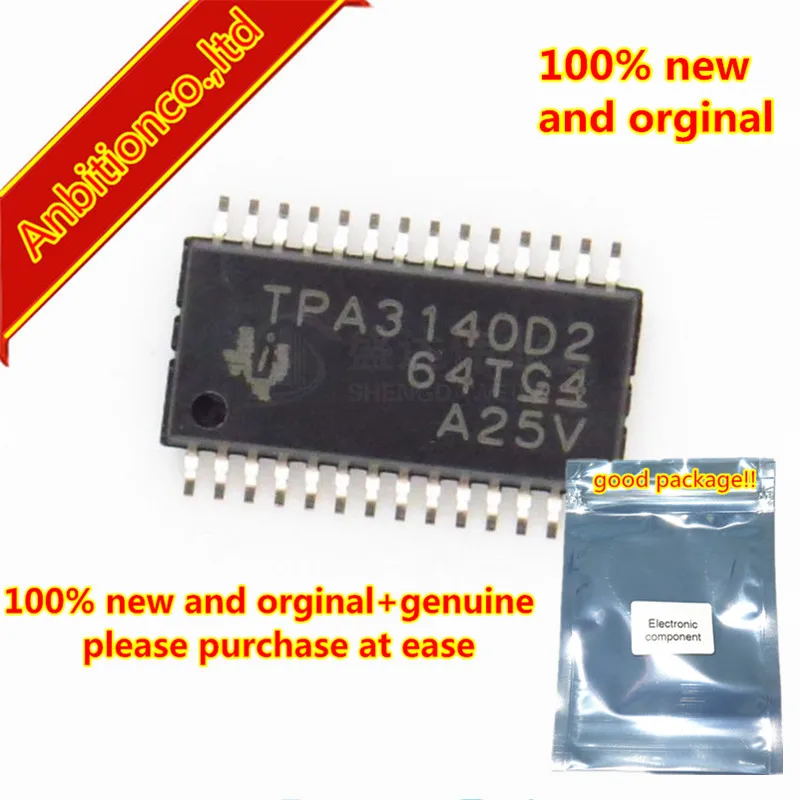 10pcs 100% new and orginal TPA3140D2PWPR TPA3140D2 HTSSOP-28 10-W Inductor Free Stereo (BTL) Class-D Audio Amplifier in stock