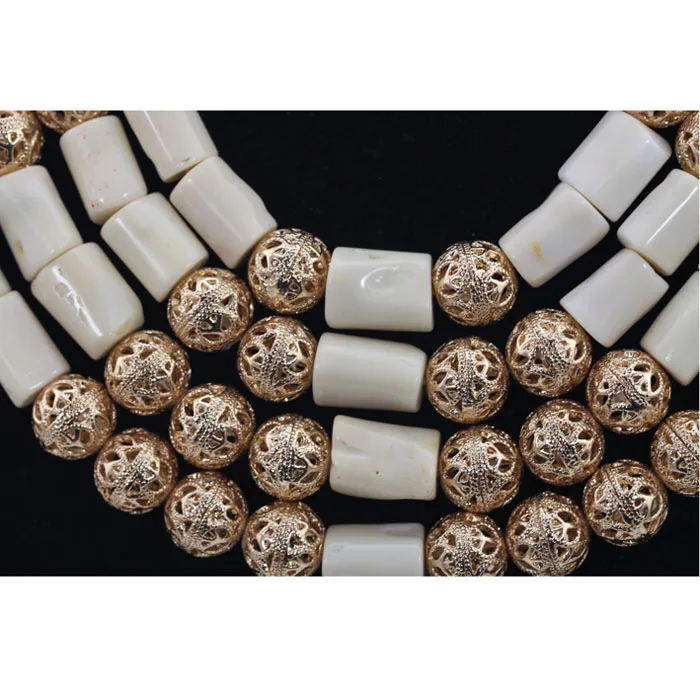 New Real Traditional Bridal Wedding Coral Celebrant White Beautiful African Nigerian Necklace Jewellery Set Free Shipping ABH480