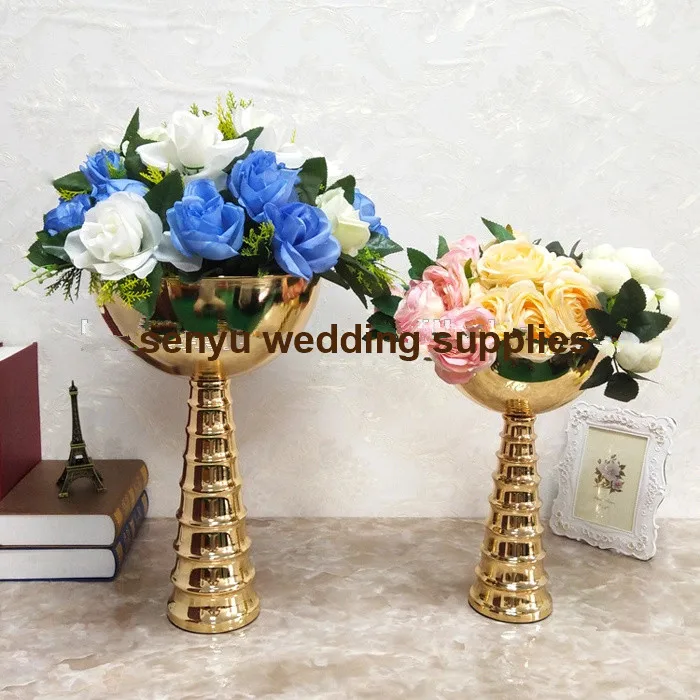 Tall gold metal home event decor iron flower pot stand centerpieces senyu0561