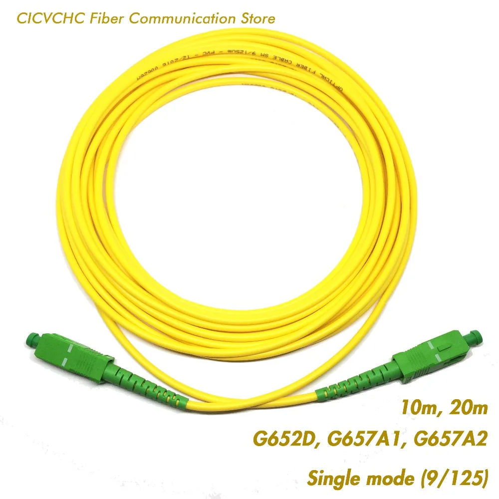 

2pcs SC/APC-SC/APC Fiber Patchcord-SM(9/125) G652D, G657A1 or G657A2-10m or 20m-3.0mm Cable / Jumper