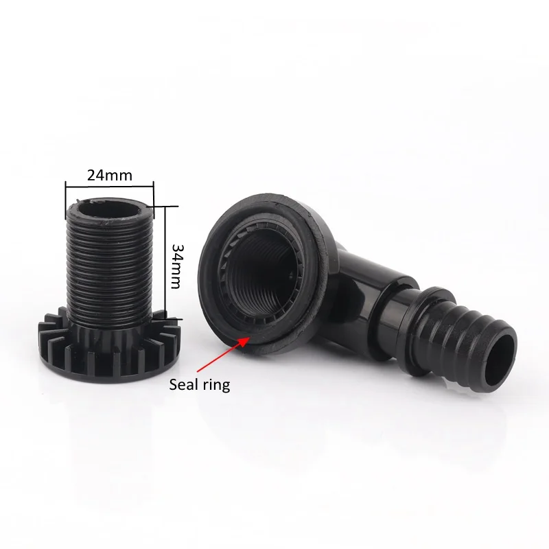 1pc NuoNuoWell Plastic 25mm fish tank drainage aquarium 90 degree water outlet fish tank joints 20mm hose connector