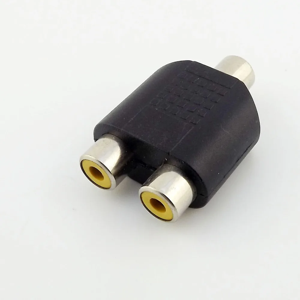 10 pcs RCA Fêmea Para Jack Dupla 2X Rca Fêmea Y Splitter Adaptador de Áudio Conector