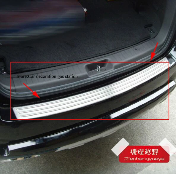 

For HYUNDAI Santa Fe Stainless Steel Rear Bumper Protector Door Sill Scuff Plate Trim 2010 2011 2012