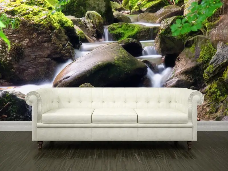 Custom papel de parede 3d,Waterfall on the rocks fresco for living room bedroom sofa background wall home decor wallpaper