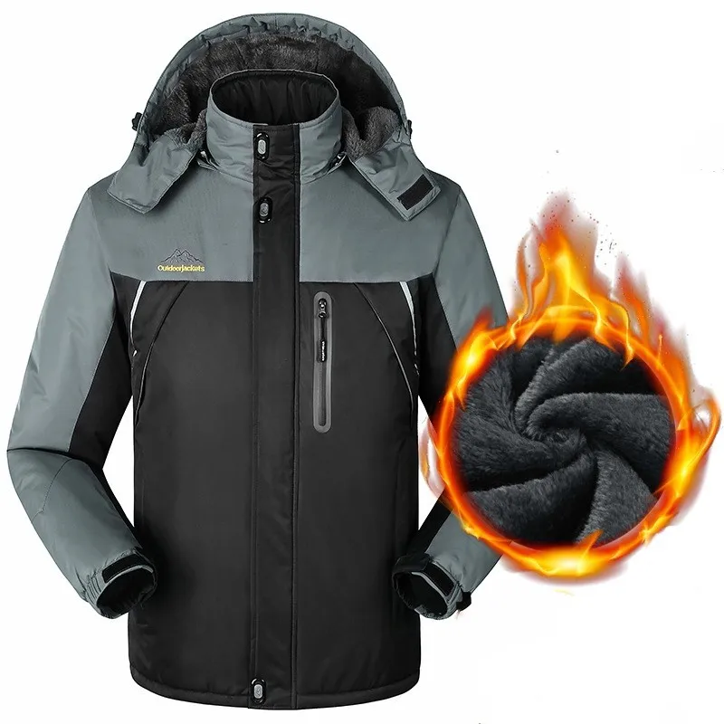 

outdoor large size M~9XL Unisex men women the same paragraph Thicken Plus cashmere jackets with hood Breathable keep warm coat