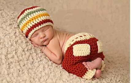 

Crochet Baby Stripe hat,Newborn hat with pants sets,baby crochet Beanies,Newborn Photo prop 0-3 month cotton